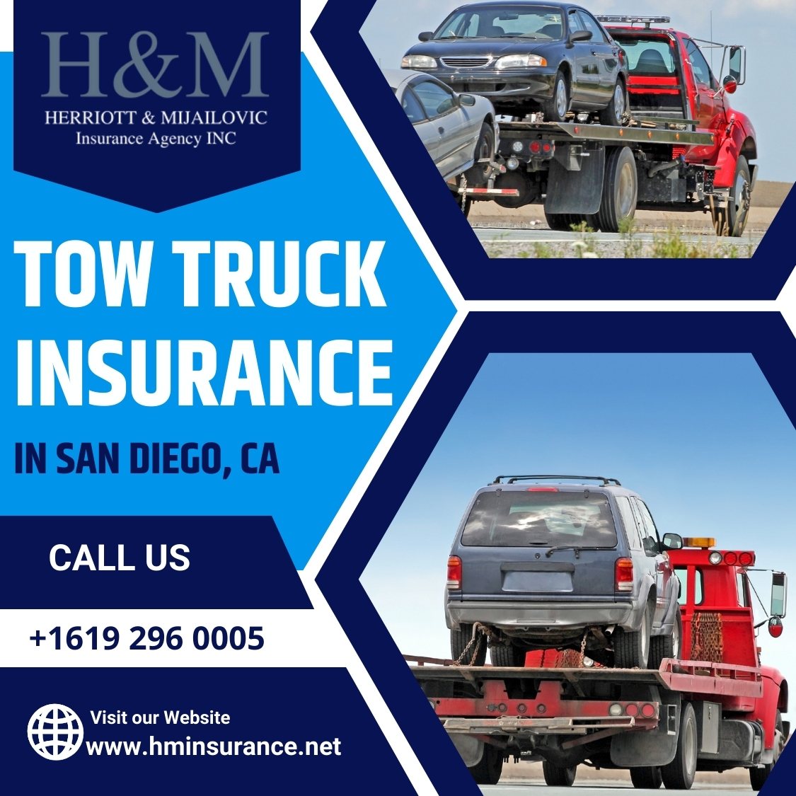 california tow truck insurance by H&M Insurance agency