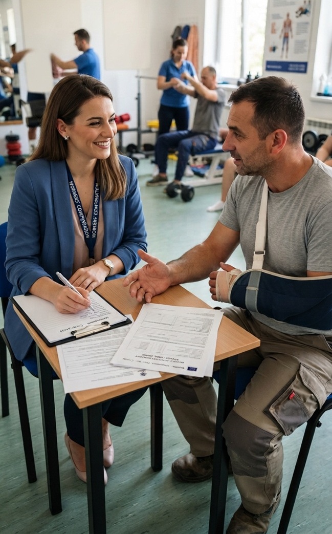 California small business owner reviewing workers’ compensation insurance policy